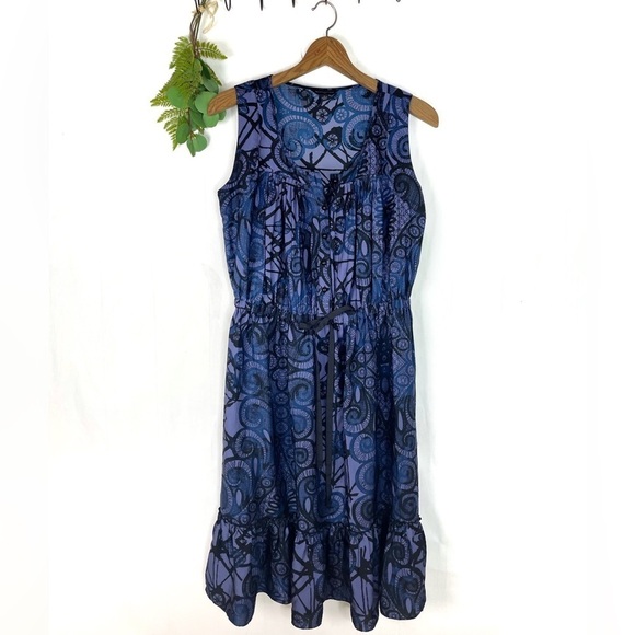 Banana Republic Blue Abstract Paisley Midi Dress - Picture 1 of 4
